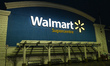 COCHRANE, CANADA - MAY 20:The Walmart logo displayed at the Walmart storefront in Cochran...