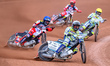 Erik Riss of Oxford Spires in white leads Zach Cook of Belle Vue Aces in blue, Rohan Tunga...