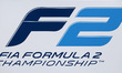 The Formula 2 logo is in the paddock of the Circuit de Barcelona-Catalunya in Barcelona, S...