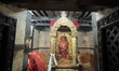 The idol of Lord Rato Machhindranath is installed in a newly built temple in Bungmati, Lal...