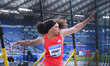 Yaime Perez (CUB) competes in the Women's Discus Throw during the IAAF Wanda Diamond Leagu...