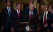 Sen. Roger Wicker (R-MS) speaks during Republicans' hold their weekly press conference at...
