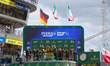 The podium of Le Mans 24h is at the 24h Le Mans Circuit in Le Mans, France, on June 15, 20...