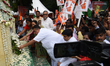 Suvendu Adhikari, leader of the opposition, leads a colorful march of BJP legislators from...