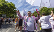 A person attends the EuroPride LGBTQ+ parade in Lisbon, Portugal, on June 21, 2025. EuroPr...