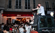 Music enthusiasts gather in the streets during France's annual street music festival, the...