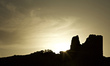 The ruins of an Assyrian castle on a ridgeline above Qalat Baadre in Duhok, Kurdistan on 2...