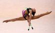 Farida Bahnas from Egypt performs with clubs during the individual finals at the 3rd FIG R...