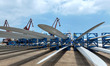 Wind power equipment is ready to be loaded onto ships for export at Lianyun Port in Lianyu...
