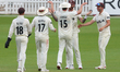 Surrey celebrates the wicket of George Drissell of Durham during the Rothesay County Champ...