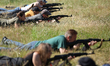 Participants of a one-day 'Train with the Army' training take part at GOSz Pasternik in Kr...