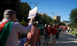 A man holds a placard reading 'Israel explodes all the red lines'. In Toulouse, France, on...