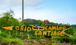 A sign marks the route of the Northern Way to Santiago in Orio, Spain, on May 20, 2025. 