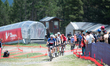 Cyclists compete in the Cross-Country Olympic for Men during the UCI Mountain Bike World C...