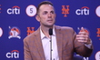 Former New York Mets 3B David Wright speaks to the media during a press conference for the...