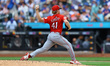 Cincinnati Reds starting pitcher Andrew Abbott (41) throws during the fourth inning of the...