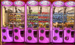 A vibrant row of claw machines filled with various plush toys, including popular character...