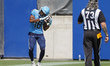 Toronto Argonauts wide receiver Dejon Brissett #18 celebrates his touchdown reception in t...