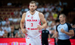 Michal Sokolowski plays during a basketball international friendly match between Poland an...