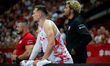 Mateusz Ponitka and Jeremy Sochan participate in a basketball international friendly match...