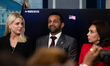 Attorney General Pam Bondi, FBI Director Kash Patel, and Jeanine Pirro (L-R), U.S. Attorne...