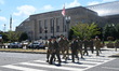 District of Columbia National Guard personnel leave the Joint Force Headquarters District...
