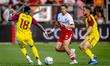 FC Utrecht defender Sieb Horemans and Servette FC midfielder Giotto Morandi play during th...