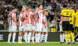 Cracovia players participate in the game between KS Cracovia and Widzew Lodz in Krakow, Po...
