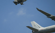 WARSAW, POLAND - AUGUST 15:A French Air Force Airbus A330-200 MRTT flies over Warsaw, acc...