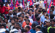 Scrap dealers and workers stage a protest outside the Kathmandu Metropolitan City office i...