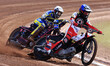 Zach Cook of Belle Vue ATPI Aces leads Josh Pickering, Captain of Sheffield Tru7 Group Tig...