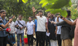 Candidates from different panels campaign on the Dhaka University campus ahead of the upco...