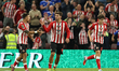 Marc Guiu of Sunderland celebrates his goal during the Carabao Cup match between Sunderlan...
