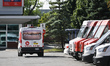 A Canada Post delivery van leaves a depot in Montreal, Quebec, Canada, on August 27, 2025....