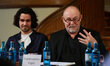 Frank-Lorenz Engel and Adrian Djokic  during the annual press conference on the 2025/26 se...