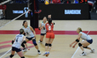 Manami Kojima, number 8 libero of Japan, is in action during the FIVB Volleyball Women’s W...