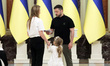 President of Ukraine Volodymyr Zelenskyy presents awards to the families of Heroes of Ukra...