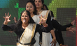 Women perform a dance during the Onam festival in Woodbridge, Ontario, Canada, on August 3...