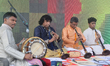 Musicians play a tune on the nadaswaram accompanied by the thavil during the Onam festival...