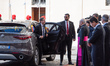 Israeli President Isaac Herzog arrives in Vatican City, Vatican, on September 4, 2025, to...