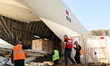 A Qatari plane carrying humanitarian and medical aid arrives at Damascus International Air...