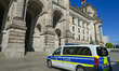 BERLIN, GERMANY - SEPTEMBER 8:A Police car parked outside the Reichstag building, the sea...