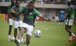 Alex Iwobi of the Super Eagles kicks the ball as his team warms up during the 2026 FIFA Wo...