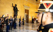 The French Republican Guard is seen at the National Assembly in Paris, France, on Septembe...
