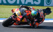 Brad Binder from South Africa rides the KTM RC16 of Red Bull KTM Factory Racing during the...