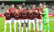 Players of Rapid participate in the Universitatea Cluj vs. Rapid Bucuresti match in Cluj-N...