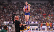 Sandi Morris (USA) clears the bar in the Women's Pole Vault Final during the World Athleti...
