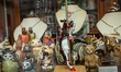 KRAKOW, POLAND – AUGUST 28:A porcelain pole-dancing cow is displayed in a tourist shop wi...