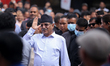 Former Nepali Prime Minister and Chairman of the CPN-Maoist Center, Pushpa Kamal Dahal, gr...
