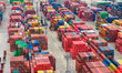 Container backlog occurs at Longtan Port Container Terminal in Nanjing, Jiangsu Province,...